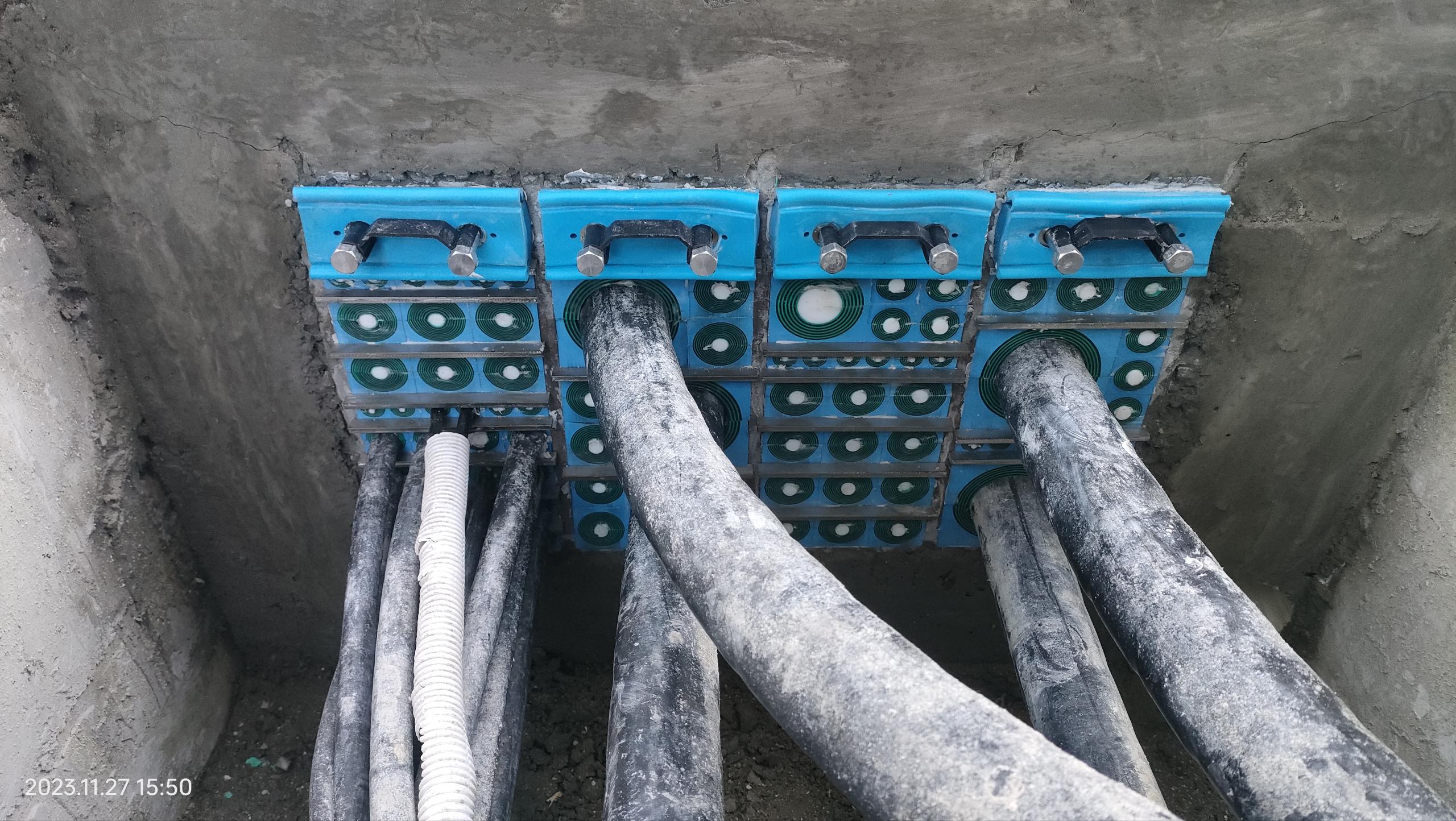 泰士特為河南某抽水蓄能電站進行電纜溝電纜入室處模塊化密封